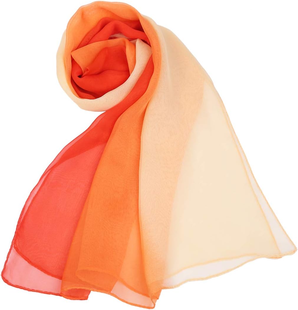 Lang Chiffon Leicht Gradient Farbe Schal Frühling Sommer Weich für Frauen – Bild 2