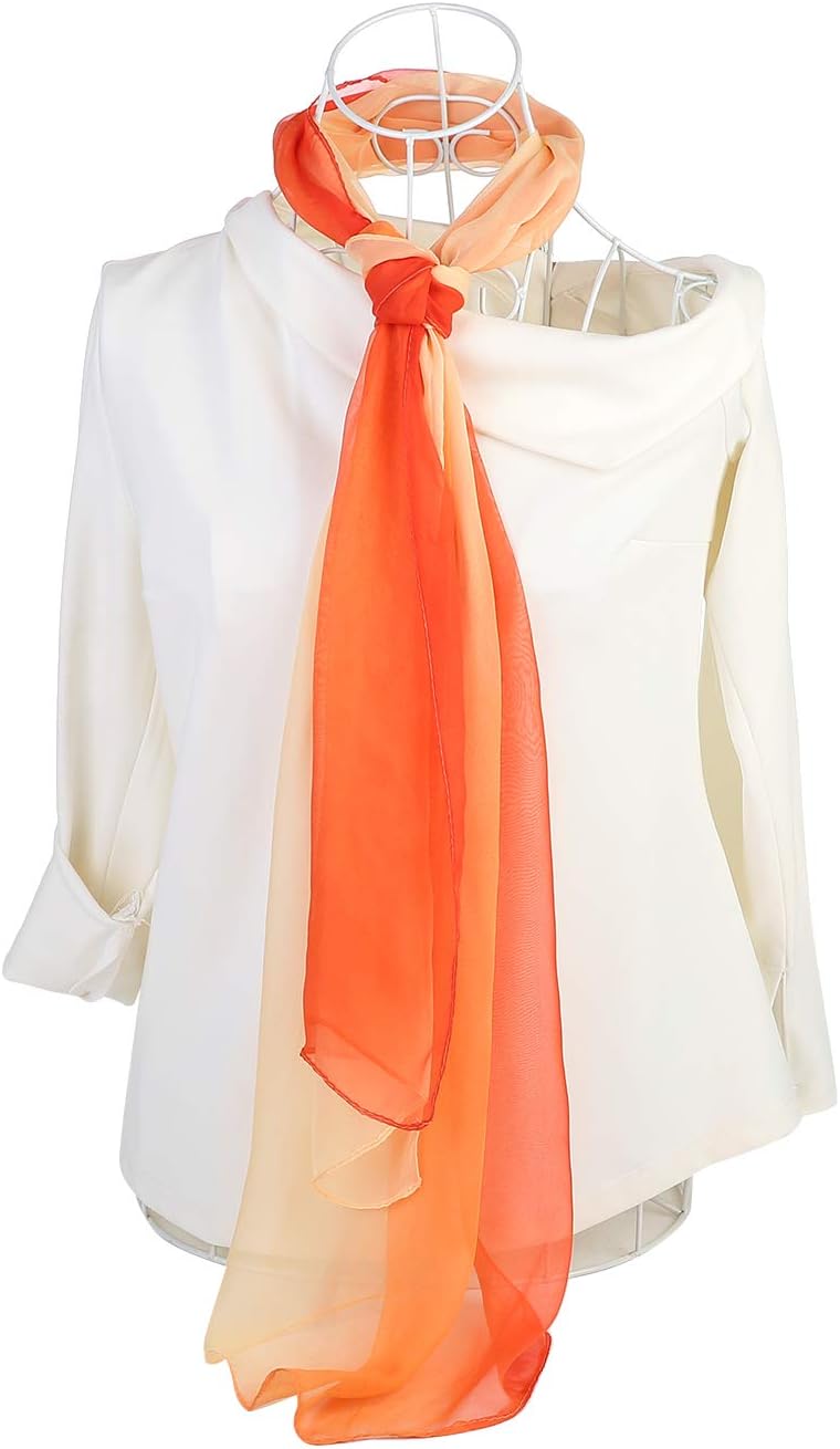 Lang Chiffon Leicht Gradient Farbe Schal Frühling Sommer Weich für Frauen – Bild 7
