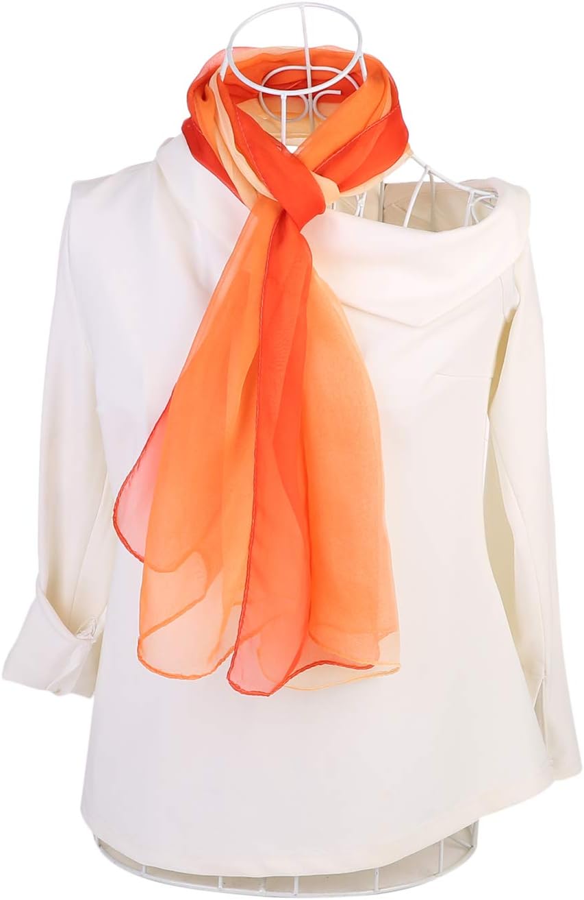Lang Chiffon Leicht Gradient Farbe Schal Frühling Sommer Weich für Frauen – Bild 9